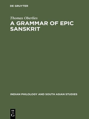 cover image of A Grammar of Epic Sanskrit